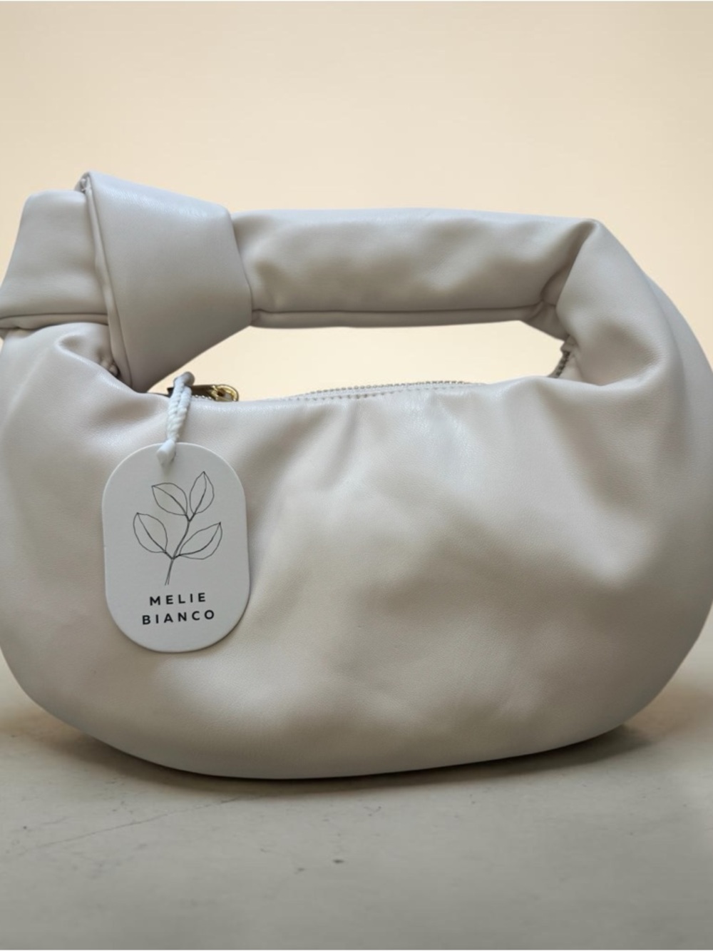 Melie Bianco Cream Padded Handle Hobo